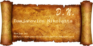 Damjanovics Nikoletta névjegykártya